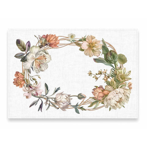 Runner 100%lino fatta a mano Wedding Frame Flowers