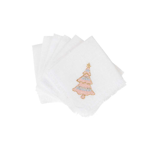 Set Tovagliolini In Cotone Con Figure Ricamate