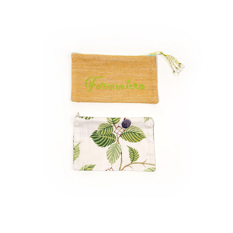 Set di 2 pochette con ricamo