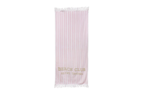 Telo mare fasciato Marinette Beach Club Oyster Rose 90x190 cm