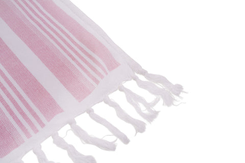 Telo mare fasciato Marinette Beach Club Oyster Rose 90x190 cm