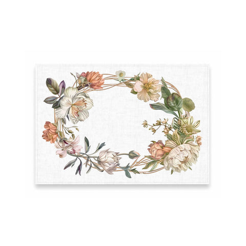 Tovaglietta 100%lino fatta a mano Wedding Frame Flowers