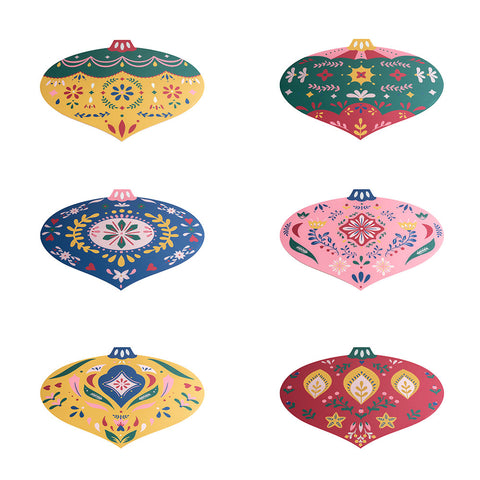 Set da 6 Tovagliette/Sottopiatti Jingle In Pvc con Texture Natalizia