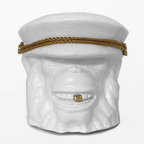 Vaso a forma di scimmia bianco Monkey Face grande