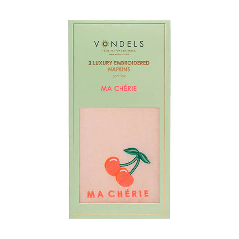 Vondels - Set da 2 Tovaglioli di Lusso con Ricamo - 45x45 cm