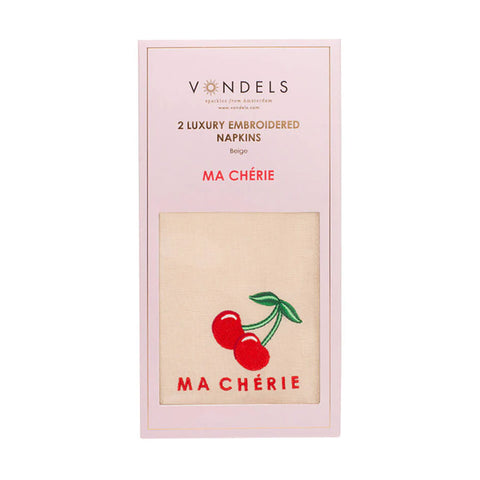 Vondels - Set da 2 Tovaglioli di Lusso con Ricamo - 45x45 cm