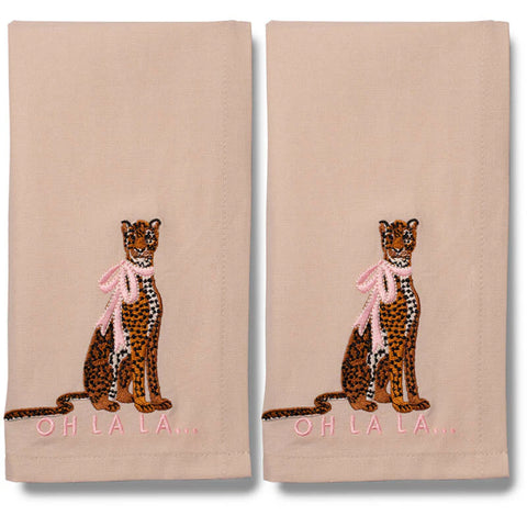 Vondels - Set da 2 Tovaglioli di Lusso con Ricamo - 45x45 cm